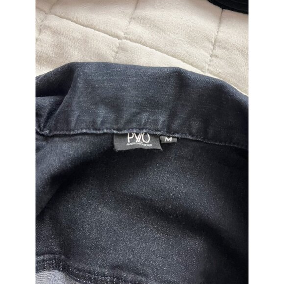 PYLO Disco Dolly Denim Jumpsuit Sz M Dark Wash - Picture 11 of 13